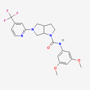 molecular formula C21H23F3N4O3 B12265851 N-(3,5-dimethoxyphenyl)-5-[4-(trifluoromethyl)pyridin-2-yl]-octahydropyrrolo[3,4-b]pyrrole-1-carboxamide 