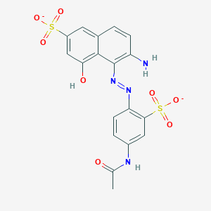 molecular formula C18H14N4O8S2-2 B1226586 5-[(4-Acetamido-2-sulfonatophenyl)diazenyl]-6-amino-4-hydroxynaphthalene-2-sulfonate 