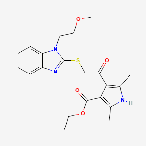 4-[2-[[1-(2-methoxyethyl)-2-benzimidazolyl]thio]-1-oxoethyl]-2,5-dimethyl-1H-pyrrole-3-carboxylic acid ethyl ester