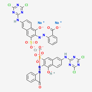 molecular formula C40H19Cl4CrN12Na2O12S2 B1226597 disodium;chromium(3+);2-[[6-[(4,6-dichloro-1,3,5-triazin-2-yl)amino]-1-oxido-3-sulfonatonaphthalen-2-yl]diazenyl]benzoate;hydron CAS No. 70788-63-5
