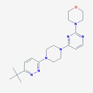 molecular formula C20H29N7O B12266016 4-{4-[4-(6-Tert-butylpyridazin-3-yl)piperazin-1-yl]pyrimidin-2-yl}morpholine 