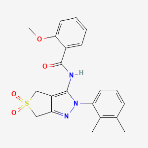 molecular formula C21H21N3O4S B1226602 N-[2-(2,3-dimethylphenyl)-5,5-dioxido-2,6-dihydro-4H-thieno[3,4-c]pyrazol-3-yl]-2-methoxybenzamide 