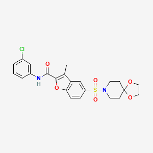 N-(3-chlorophenyl)-5-(1,4-dioxa-8-azaspiro[4.5]decan-8-ylsulfonyl)-3-methyl-2-benzofurancarboxamide