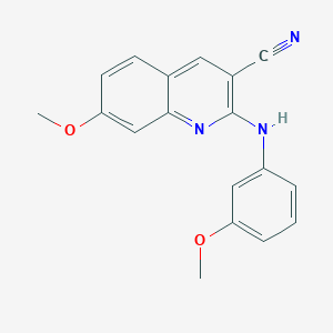 7-Methoxy-2-(3-methoxyanilino)-3-quinolinecarbonitrile