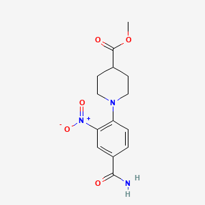 1-(4-Carbamoyl-2-nitrophenyl)-4-piperidinecarboxylic acid methyl ester
