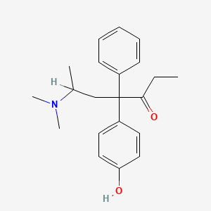 molecular formula C21H27NO2 B1226633 6-(Dimethylamino)-4-(4-hydroxyphenyl)-4-phenylheptan-3-one CAS No. 41238-35-1