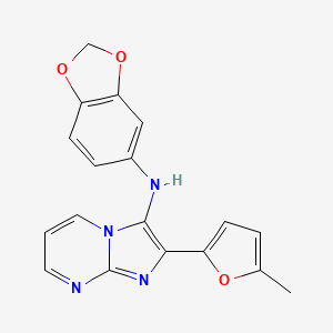N-(1,3-benzodioxol-5-yl)-2-(5-methyl-2-furanyl)-3-imidazo[1,2-a]pyrimidinamine