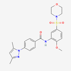 molecular formula C23H26N4O5S B1226645 4-(3,5-dimethyl-1-pyrazolyl)-N-[2-methoxy-5-(4-morpholinylsulfonyl)phenyl]benzamide 