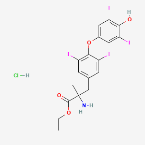 molecular formula C18H18ClI4NO4 B1226658 Etiroxate hydrochloride CAS No. 55327-22-5
