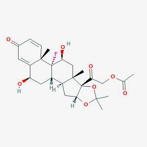 molecular formula C26H33FO8 B122666 [2-[(1S,2S,4R,8S,9S,11S,12R,13S,19R)-12-Fluoro-11,19-dihydroxy-6,6,9,13-tetramethyl-16-oxo-5,7-dioxapentacyclo[10.8.0.02,9.04,8.013,18]icosa-14,17-dien-8-yl]-2-oxoethyl] acetate CAS No. 72559-83-2