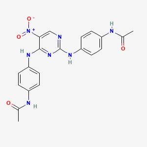 N-[4-[[2-(4-acetamidoanilino)-5-nitro-4-pyrimidinyl]amino]phenyl]acetamide