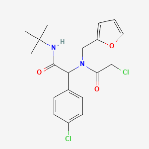 N-tert-butyl-2-[(2-chloro-1-oxoethyl)-(2-furanylmethyl)amino]-2-(4-chlorophenyl)acetamide