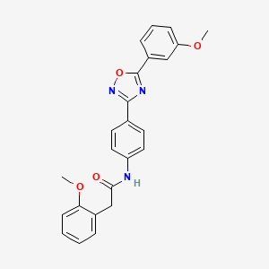 molecular formula C24H21N3O4 B1226663 2-(2-methoxyphenyl)-N-[4-[5-(3-methoxyphenyl)-1,2,4-oxadiazol-3-yl]phenyl]acetamide 