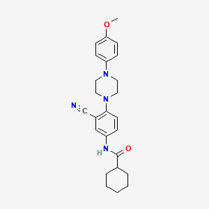 molecular formula C25H30N4O2 B1226668 N-[3-cyano-4-[4-(4-methoxyphenyl)-1-piperazinyl]phenyl]cyclohexanecarboxamide 