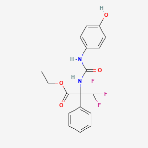 3,3,3-Trifluoro-2-[[(4-hydroxyanilino)-oxomethyl]amino]-2-phenylpropanoic acid ethyl ester