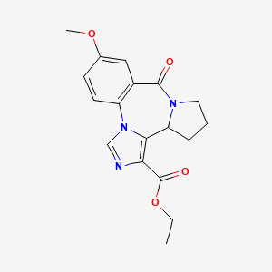 Ethyl 15-methoxy-12-oxo-2,4,11-triazatetracyclo[11.4.0.0^{2,6}.0^{7,11}]heptadeca-1(13),3,5,14,16-pentaene-5-carboxylate