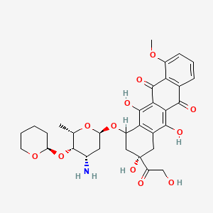 (9S)-7-[(2R,4S,5S,6S)-4-amino-6-methyl-5-[(2R)-oxan-2-yl]oxyoxan-2-yl]oxy-6,9,11-trihydroxy-9-(2-hydroxyacetyl)-4-methoxy-8,10-dihydro-7H-tetracene-5,12-dione