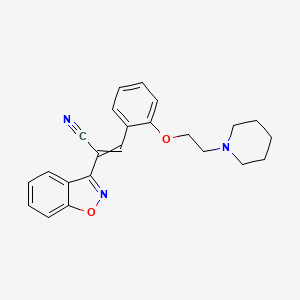 molecular formula C23H23N3O2 B1226711 1,2-Benzisoxazole-3-acetonitrile,a-[[2-[2-(1-piperidinyl)ethyl]phenyl]methylene]-,monohydrochloride, (aE)-(9CI) 