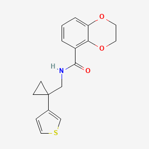 molecular formula C17H17NO3S B12267143 N-{[1-(thiophen-3-yl)cyclopropyl]methyl}-2,3-dihydro-1,4-benzodioxine-5-carboxamide 