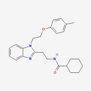 molecular formula C25H31N3O2 B1226715 N-(2-{1-[2-(4-METHYLPHENOXY)ETHYL]-1H-1,3-BENZODIAZOL-2-YL}ETHYL)CYCLOHEXANECARBOXAMIDE 