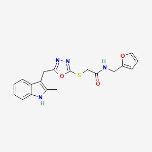N-(2-furanylmethyl)-2-[[5-[(2-methyl-1H-indol-3-yl)methyl]-1,3,4-oxadiazol-2-yl]thio]acetamide