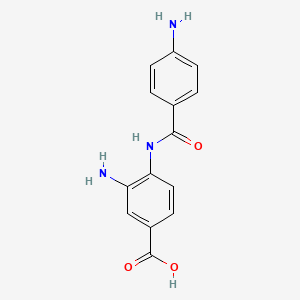 molecular formula C14H13N3O3 B1226738 3-AMINO-4-(4-AMINOBENZAMIDO)BENZOIC ACID 