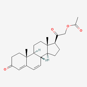 molecular formula C23H30O4 B1226760 [2-[(8S,9S,10R,13S,14S,17S)-10,13-dimethyl-3-oxo-1,2,8,9,11,12,14,15,16,17-decahydrocyclopenta[a]phenanthren-17-yl]-2-oxoethyl] acetate CAS No. 21589-90-2