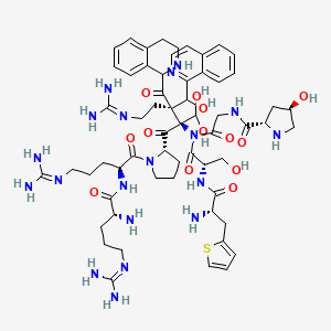 molecular formula C60H85N19O13S B1226763 Arg(hyp(3)-thi(5)-tic(7)-tic(8))-bradykinin CAS No. 130308-39-3
