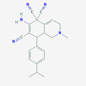 6-Amino-2-methyl-8-(4-propan-2-ylphenyl)-1,3,8,8a-tetrahydroisoquinoline-5,5,7-tricarbonitrile