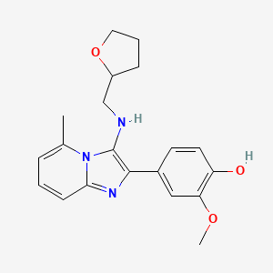 2-Methoxy-4-[5-methyl-3-(2-oxolanylmethylamino)-2-imidazo[1,2-a]pyridinyl]phenol
