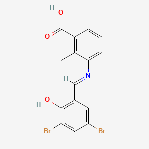 3-[(3,5-Dibromo-6-oxo-1-cyclohexa-2,4-dienylidene)methylamino]-2-methylbenzoic acid