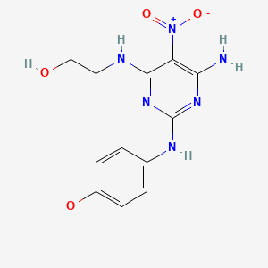 2-[[6-Amino-2-(4-methoxyanilino)-5-nitro-4-pyrimidinyl]amino]ethanol