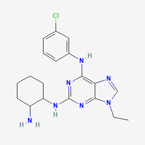 2-N-(2-aminocyclohexyl)-6-N-(3-chlorophenyl)-9-ethylpurine-2,6-diamine