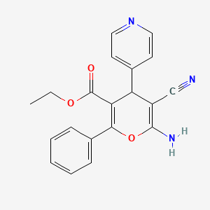 6-Amino-5-cyano-2-phenyl-4-pyridin-4-yl-4H-pyran-3-carboxylic acid ethyl ester
