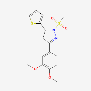 5-(3,4-Dimethoxyphenyl)-2-methylsulfonyl-3-thiophen-2-yl-3,4-dihydropyrazole