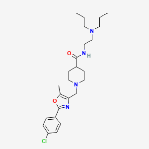 molecular formula C25H37ClN4O2 B1226818 1-[[2-(4-chlorophenyl)-5-methyl-4-oxazolyl]methyl]-N-[2-(dipropylamino)ethyl]-4-piperidinecarboxamide 