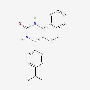 molecular formula C21H22N2O B1226840 4-(4-propan-2-ylphenyl)-3,4,5,6-tetrahydro-1H-benzo[h]quinazolin-2-one 
