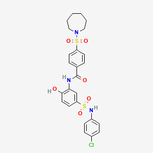 4-(1-azepanylsulfonyl)-N-[5-[(4-chlorophenyl)sulfamoyl]-2-hydroxyphenyl]benzamide