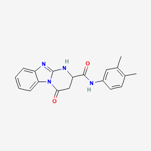 molecular formula C19H18N4O2 B1226844 N-(3,4-dimethylphenyl)-4-oxo-3,10-dihydro-2H-pyrimido[1,2-a]benzimidazole-2-carboxamide 
