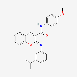 molecular formula C26H24N2O3 B12268567 (2Z)-N-(4-methoxyphenyl)-2-{[3-(propan-2-yl)phenyl]imino}-2H-chromene-3-carboxamide 