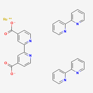 molecular formula C32H22N6O4Ru B1226858 Ruthenium bis(bipyridine)dicarboxybipyridine CAS No. 64189-97-5