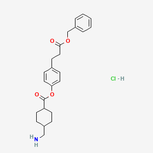 Benzenepropanoic acid, 4-(((4-(aminomethyl)cyclohexyl)carbonyl)oxy)-, phenylmethyl ester, hydrochloride, trans-