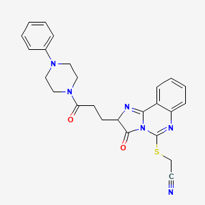 ({3-Oxo-2-[3-oxo-3-(4-phenylpiperazin-1-yl)propyl]-2,3-dihydroimidazo[1,2-c]quinazolin-5-yl}thio)acetonitrile