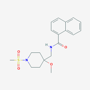 molecular formula C19H24N2O4S B12268802 N-[(1-methanesulfonyl-4-methoxypiperidin-4-yl)methyl]naphthalene-1-carboxamide 