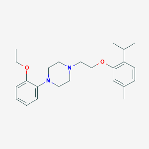 molecular formula C24H34N2O2 B1226881 1-(2-Ethoxyphenyl)-4-[2-(5-methyl-2-propan-2-ylphenoxy)ethyl]piperazine 