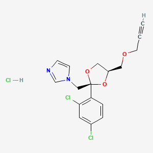 molecular formula C17H17Cl3N2O3 B1226889 Parconazole hydrochloride CAS No. 62973-77-7