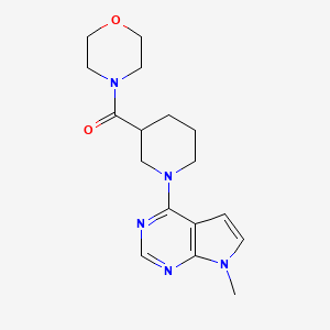 molecular formula C17H23N5O2 B12268940 4-(1-{7-methyl-7H-pyrrolo[2,3-d]pyrimidin-4-yl}piperidine-3-carbonyl)morpholine 