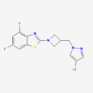molecular formula C14H11BrF2N4S B12268963 2-{3-[(4-bromo-1H-pyrazol-1-yl)methyl]azetidin-1-yl}-4,6-difluoro-1,3-benzothiazole 