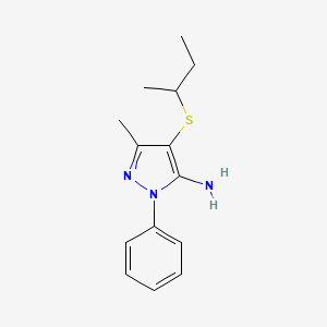 molecular formula C14H19N3S B1226898 1H-Pyrazol-5-amine, 3-methyl-4-((1-methylpropyl)thio)-1-phenyl- CAS No. 32527-80-3