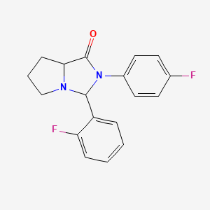 molecular formula C18H16F2N2O B1226908 3-(2-fluorophenyl)-2-(4-fluorophenyl)-5,6,7,7a-tetrahydro-3H-pyrrolo[1,2-c]imidazol-1-one 